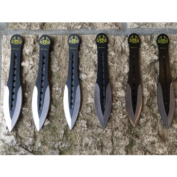 6 Coltelli Da Lancio Gialli