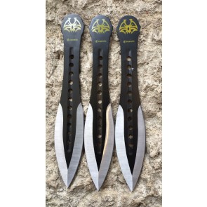 Tris Coltelli da Lancio Spider Yellow 