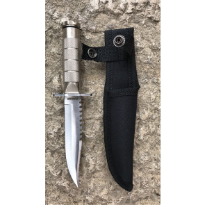 Coltello Survival Rambo + Kit Sopravvivenza silver