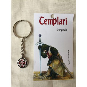 Portachiavi Templare Croce Rossa Smaltata