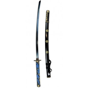 KATANA ORNAMENTALE BLU MANICO CON DRAGHI ZS626BL