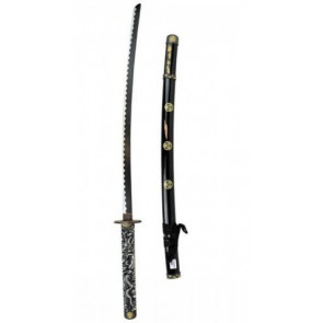 KATANA ORNAMENTALE NERA MANICO CON DRAGHI ZS626BK